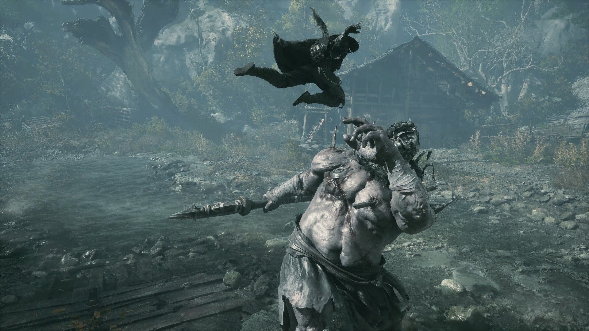 A large boss looms over Soul in Phantom Blade Zero