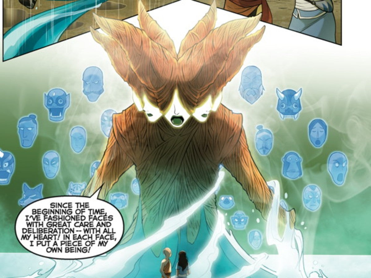 The Mother of Faces appears to Aang and Katara in The Search